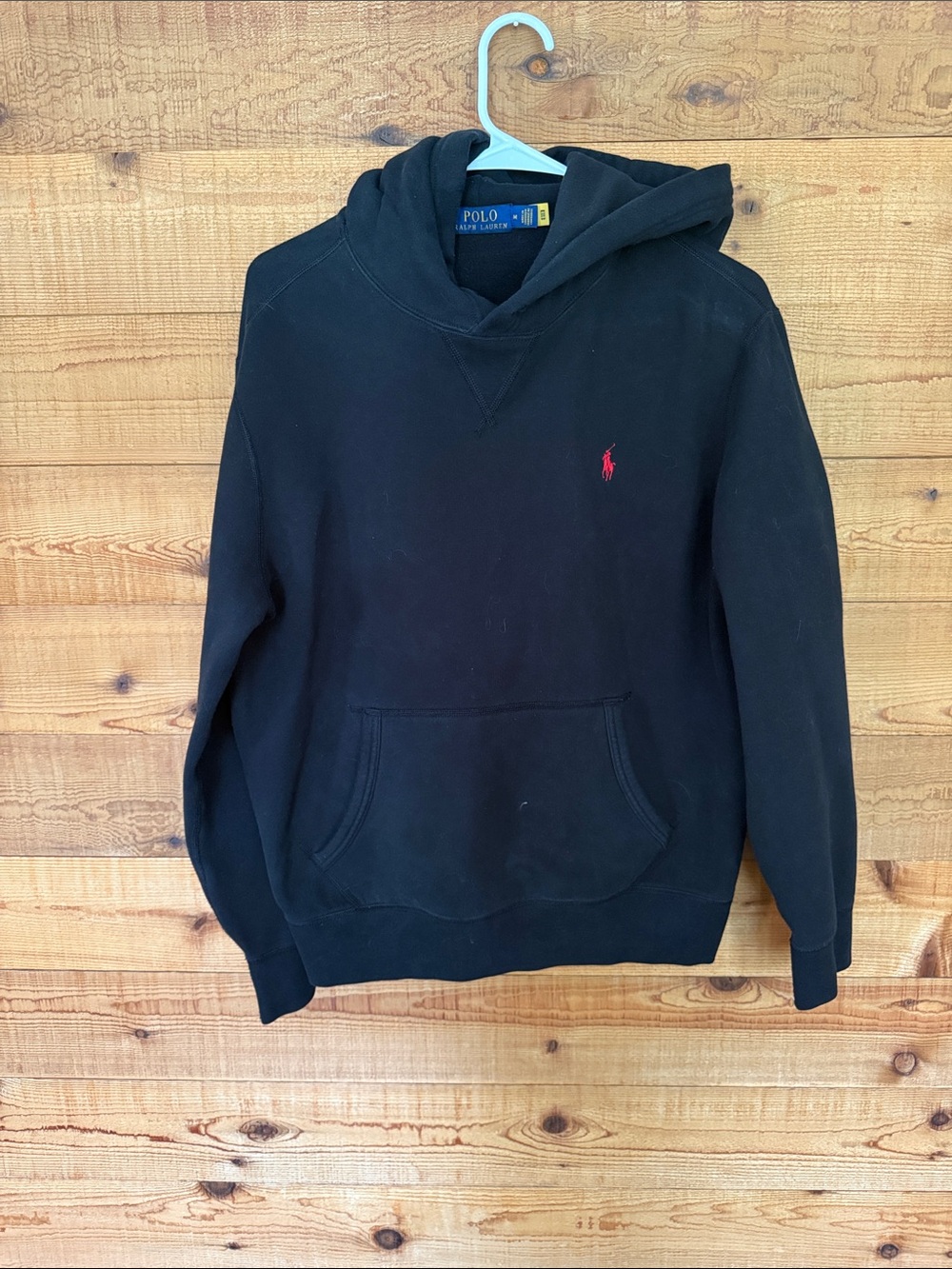 Polo by Ralph Lauren Black Hoodie with Red Pony Logo